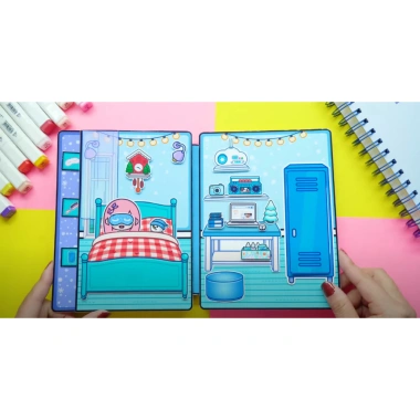 Đồ chơi bé nhà búp bê giấy Toca Life World Quiet Book số 19 The Girl in the Blue House Giá ưu đãi 140.000đ 3