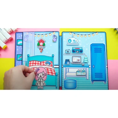Đồ chơi bé nhà búp bê giấy Toca Life World Quiet Book số 19 The Girl in the Blue House Giá ưu đãi 140.000đ 5