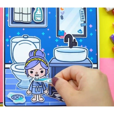 Đồ chơi bóc dán Búp bê giấy Cute và Cool Girl - Quiet Book Montessori Giá 120k giảm từ 147.6k 5