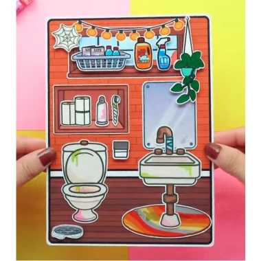 Đồ chơi bóc dán ngôi nhà búp bê Wednesday Rich And Poor giấy - Giá chỉ 120.000₫