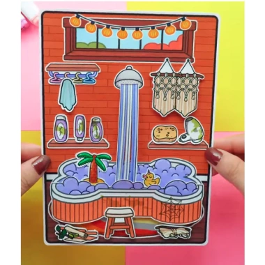 Đồ chơi bóc dán ngôi nhà búp bê Wednesday Rich And Poor giấy - Giá chỉ 120.000₫