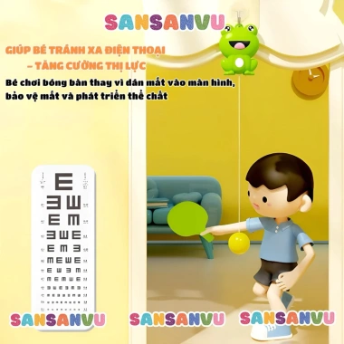 Đồ chơi bóng bàn treo tường ANBEBE cho bé, gắn tường, vận động, giá 49.000đ 5