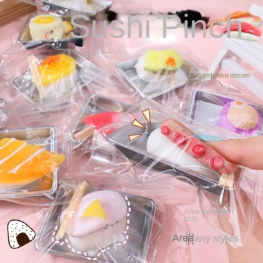 Đồ chơi bóp thực phẩm mô phỏng WEETW – TPR giảm căng thẳng, bánh pudding sushi, giá 47.300₫