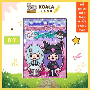 Đồ chơi búp bê giấy Ngôi nhà Kuromi & Cinamorol Toca Boca thủ công bé gái, giảm 18%