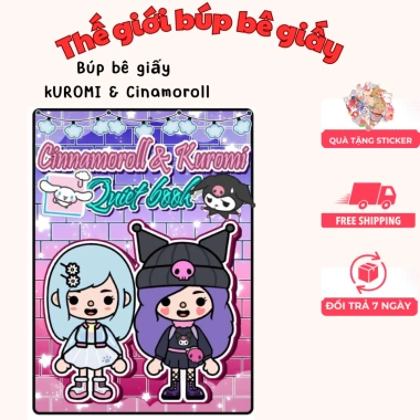Đồ chơi búp bê giấy Ngôi nhà Kuromi & Cinamorol Toca Boca thủ công bé gái, giảm 18% 2