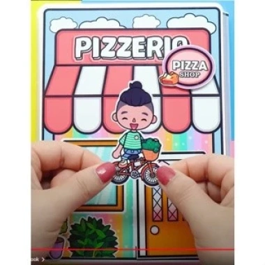 Đồ chơi búp bê giấy Pizza Toca Boca Bóc dán thủ công sáng tạo, giảm giá 18% chỉ 85.250₫ 9