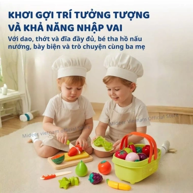 Đồ chơi cắt hoa quả Mideer - Bộ nấu ăn rau củ quả cho bé, giảm giá 359k