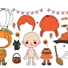 Đồ chơi cho bé giá rẻ Búp bê giấy Toca chủ đề - Set DIY tự cắt dán, thay đồ 10.000₫