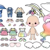 Đồ chơi cho bé giá rẻ Búp bê giấy Toca chủ đề - Set DIY tự cắt dán, thay đồ 10.000₫ 3