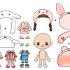 Đồ chơi cho bé giá rẻ Búp bê giấy Toca chủ đề - Set DIY tự cắt dán, thay đồ 10.000₫ 4