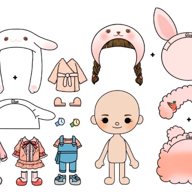 Đồ chơi cho bé giá rẻ Búp bê giấy Toca chủ đề - Set DIY tự cắt dán, thay đồ 10.000₫