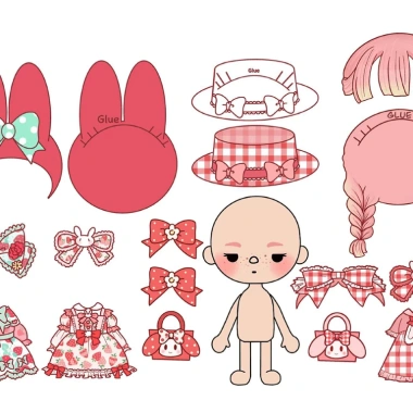 Đồ chơi cho bé giá rẻ Búp bê giấy Toca chủ đề - Set DIY tự cắt dán, thay đồ 10.000₫