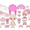 Đồ chơi cho bé giá rẻ Búp bê giấy Toca chủ đề - Set DIY tự cắt dán, thay đồ 10.000₫ 8
