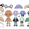 Đồ chơi cho bé giá rẻ Búp bê giấy Toca chủ đề - Set DIY tự cắt dán, thay đồ 10.000₫ 9