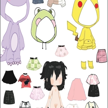 Đồ chơi cho bé giá rẻ Búp bê giấy Toca thay đồ DIY set tự cắt dán - 10.000 VND
