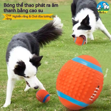 Đồ chơi chó chống cắn, phát giọng nói, bóng thể thao cao su lỗ thông hơi - Tự chơi tương tác ngoài trời - Giá ưu đãi 122k