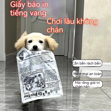 Đồ chơi chó giấy sột soạt siêu bền - Gặm sạch răng, giảm buồn chán, tiếng sột soạt vui cho chó nhỏ