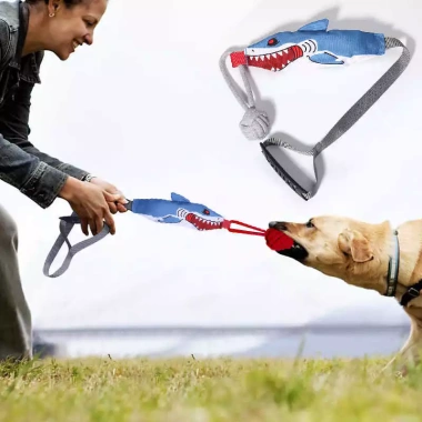Đồ chơi chó kéo âm thanh Satsuma Tug‑of‑War cho Golden Retriever – Răng hàm, nút cắn chắc 2