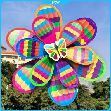 Đồ chơi cối xay gió hai lớp màu cho trẻ em và trang trí sân vườn, giá chỉ 62.195₫ 11
