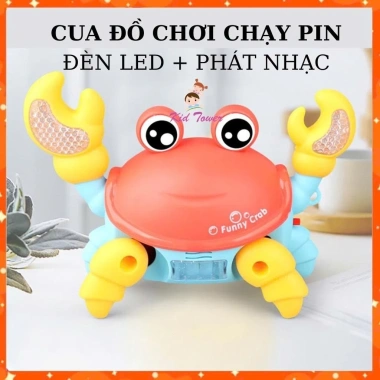 Đồ chơi con cua cảm biến va chạm, di chuyển tự động, âm thanh vui nhộn cho bé