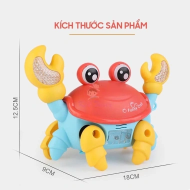 Đồ chơi con cua cảm biến va chạm, di chuyển tự động, âm thanh vui nhộn cho bé