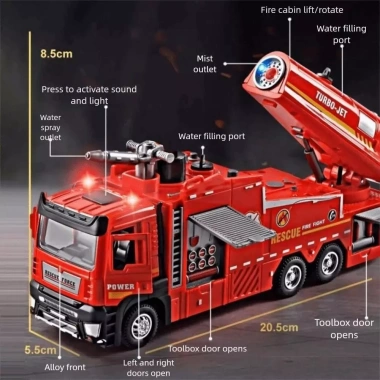 Đồ chơi cứu hỏa NAMSHEVA 1:32 - Đèn âm thanh, kéo lại, nhập vai - 249.700₫ 2