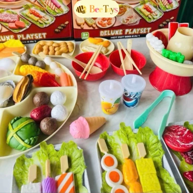 Đồ chơi đầu bếp nấu lẩu Hotpot 90 món Bee Toys, cho bé gái & bé trai, giá 175k 4
