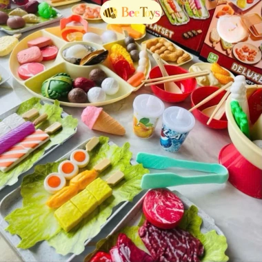 Đồ chơi đầu bếp nấu lẩu Hotpot 90 món Bee Toys, cho bé gái & bé trai, giá 175k 5