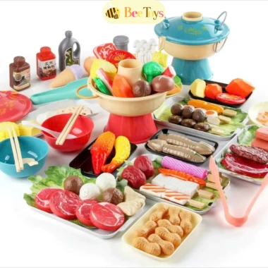 Đồ chơi đầu bếp nấu lẩu Hotpot 90 món Bee Toys, cho bé gái & bé trai, giá 175k 6