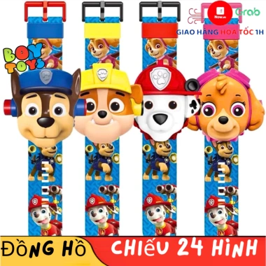 Đồ chơi đồng hồ chiếu sáng 24 hình chú chó cứu hộ Paw Patrol - Đồng hồ 3D thông minh, giá 69.000đ