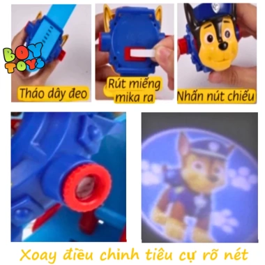 Đồ chơi đồng hồ chiếu sáng 24 hình chú chó cứu hộ Paw Patrol - Đồng hồ 3D thông minh, giá 69.000đ