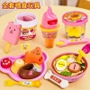 Đồ chơi đút ăn thú bông dễ thương – Thạch pudding dâu, mì ramen, chỉ 24.000₫