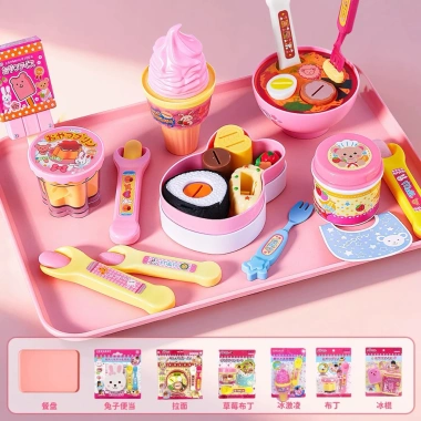 Đồ chơi đút ăn thú bông dễ thương – Thạch pudding dâu, mì ramen, chỉ 24.000₫