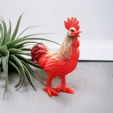 Đồ chơi gà trống nhựa 9.5x11 cm - Mô hình trang trại, gà mái, mèo, giá 19.000 VND