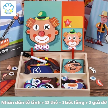 Đồ Chơi Ghép Hình Nam Châm Gỗ - Rèn Tư Duy, Phát Triển Trí Tuệ Bé 1-5 Tuổi
