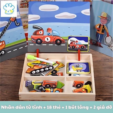 Đồ Chơi Ghép Hình Nam Châm Gỗ - Rèn Tư Duy, Phát Triển Trí Tuệ Bé 1-5 Tuổi