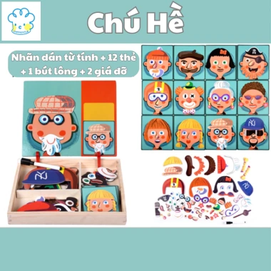 Đồ Chơi Ghép Hình Nam Châm Gỗ - Rèn Tư Duy, Phát Triển Trí Tuệ Bé 1-5 Tuổi 6 Đồ Chơi Ghép Hình Nam Châm Gỗ - Rèn Tư Duy, Phát Triển Trí Tuệ Bé 1-5 Tuổi 6