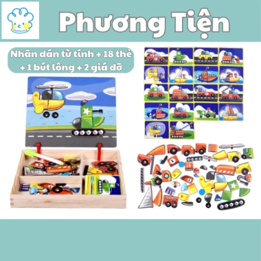 Đồ Chơi Ghép Hình Nam Châm Gỗ - Rèn Tư Duy, Phát Triển Trí Tuệ Bé 1-5 Tuổi 7 Đồ Chơi Ghép Hình Nam Châm Gỗ - Rèn Tư Duy, Phát Triển Trí Tuệ Bé 1-5 Tuổi 7