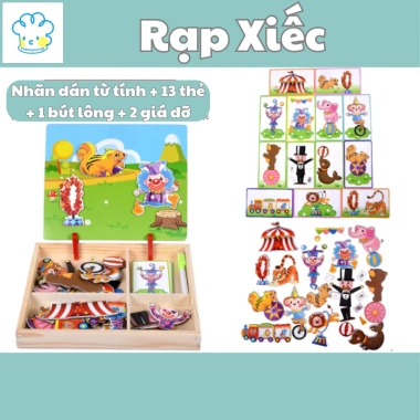Đồ Chơi Ghép Hình Nam Châm Gỗ - Rèn Tư Duy, Phát Triển Trí Tuệ Bé 1-5 Tuổi