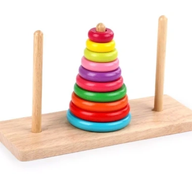Đồ chơi giáo dục Tháp cầu vồng gỗ 10 tầng 3 cột - Xếp chồng phát triển tư duy, giảm còn 120.750₫ 2