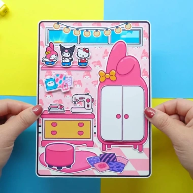 Đồ chơi giấy búp bê Montessori Hồng tocaboca Quiet Book DIY - 99.000đ 4