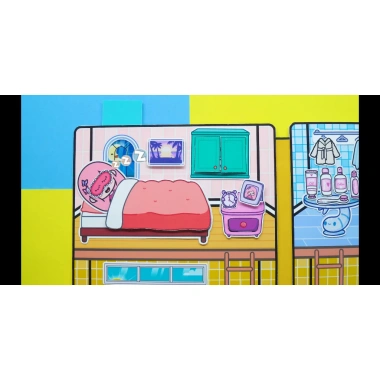 Đồ chơi giấy búp bê Pink Castle Quiet Book DIY tocaboca life - Giá 49.000₫ cho bé gái