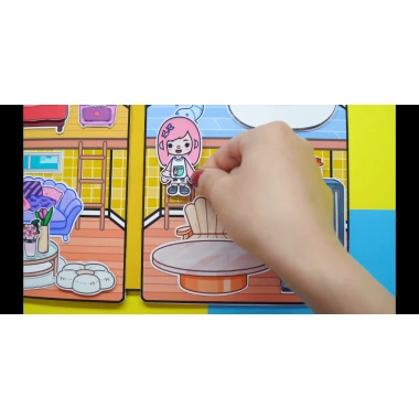 Đồ chơi giấy búp bê Pink Castle Quiet Book DIY tocaboca life - Giá 49.000₫ cho bé gái