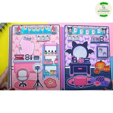 Đồ chơi giấy búp bê Tocaboca Wednesday - Ngôi nhà thủ công Kuromi và My Melody, 53.954₫ 4