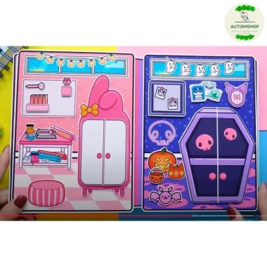 Đồ chơi giấy búp bê Tocaboca Wednesday - Ngôi nhà thủ công Kuromi và My Melody, 53.954₫ 5