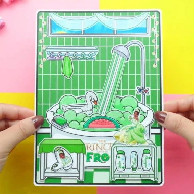 đồ chơi giấy búp bê Tocatiana - Bóc dán Kuromi cô tiên xanh cho bé gái - 99.000đ 4
