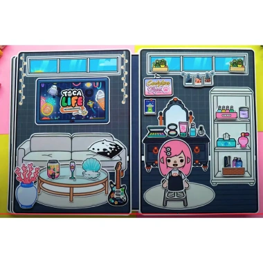 Đồ chơi giấy ngồi nhà búp bê Tocaboca - Ngôi nhà Black White, Kuromi, Cô Tiên Xanh chỉ 99.000₫ 6