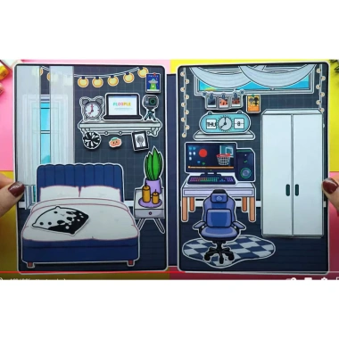Đồ chơi giấy ngồi nhà búp bê Tocaboca - Ngôi nhà Black White, Kuromi, Cô Tiên Xanh chỉ 99.000₫ 8