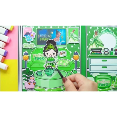 Đồ chơi giấy Princess Tiana Quiet Book - Búp bê giấy tocaboca, Giá ưu đãi 99.000₫ 4