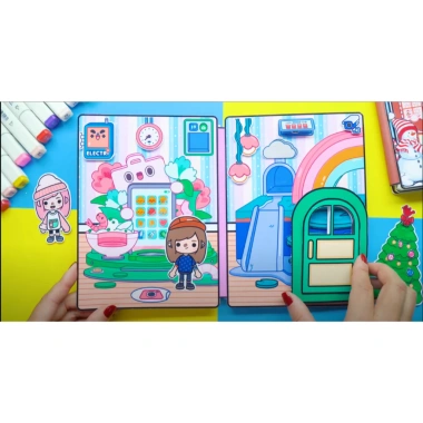 Đồ chơi giấy Toca Life World Quiet Book số 13 - Ngôi nhà búp bê, phát triển tư duy sáng tạo, giá ưu đãi 140.000₫